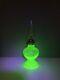 Antique Uranium Glass Handy Brand Small Oil Lamp 7.5