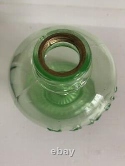 Antique Uranium Glass Handy Brand Small Oil Lamp 7.5