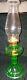 Antique Uranium Glass Oil Lamp Vase Line