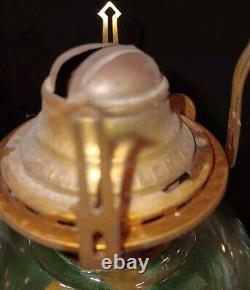 Antique Uranium Glass Oil Lamp Vase Line