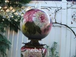 Antique VICTORIAN GONE WITH THE WIND PARLOUR LAMP GWTW Oil Lamp, Made in USA