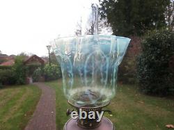 Antique Vaseline Glass Duplex Oil Lamp Shade Suit Was Benson