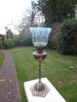 Antique Vaseline Glass Duplex Oil Lamp Shade Suit Was Benson