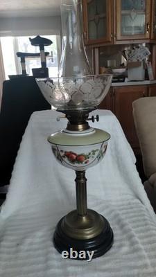Antique Veritas Lamp Works Oil Lamp With Duplex Burner 26 EXCEPTIONAL