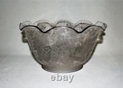 Antique Veritas Lampworks Banquet Lamp Duplex Moulded Embossed Glass Font