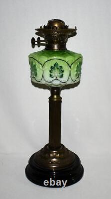 Antique Veritas Lampworks Banquet Lamp Duplex Moulded Embossed Glass Font