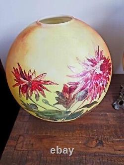 Antique Very Large Parlor Hand Painted Gone with the Wind Oil Lamp Non-Converted