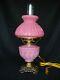 Antique Victorian 1895 Pink Dithridge Sunset Pattern GWTW Banquet Oil Lamp