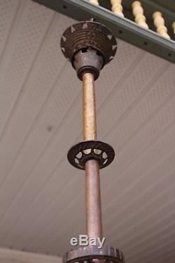 Antique Victorian Bradley & Hubbard Cast Iron Double Hanging Oil Lamp Bracket