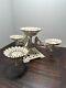 Antique Victorian Cast Iron Swing Arm Oil Lamp / Planter Stand & Glasses