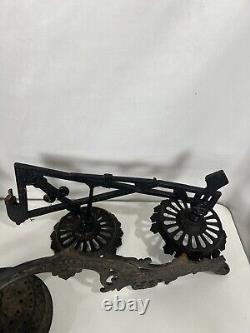 Antique Victorian Cast Iron Swing Arm Oil Lamp Wall Sconce Lot