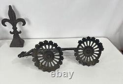 Antique Victorian Cast Iron Swing Arm Oil Lamp Wall Sconce Lot