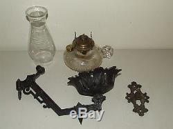 Antique Victorian Cast Iron Wall Sconce Bracket with Removable Oil Lamp P&A Mfg