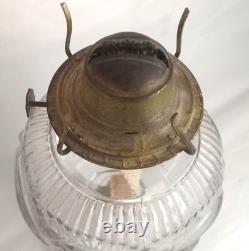 Antique Victorian EAPG Kerosene Oil Lamp Eagle Burner Milk Glass Base 14
