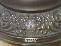 Antique Victorian EM&Co Edward Miller Lamp 42 Hanging Oil Lamp Brass Fancy Font