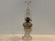 Antique Victorian Era Glass Oil Lamp with Hand Painted Enamel Floral Decorations