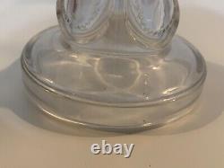 Antique Victorian Era Glass Oil Lamp with Hand Painted Enamel Floral Decorations