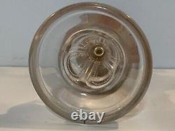 Antique Victorian Era Glass Oil Lamp with Hand Painted Enamel Floral Decorations