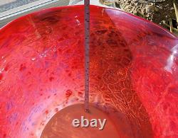 Antique Victorian Era Ruby Glass Oil Lamp, Converted Electric, Stunning Detail