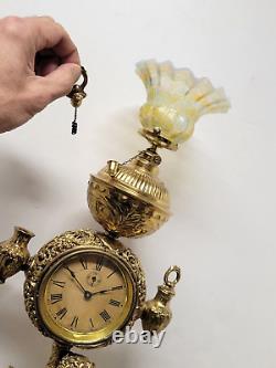 Antique Victorian Figural Cherub CIGAR LIGHTER Oil Lamp Clock Tobacconist Store