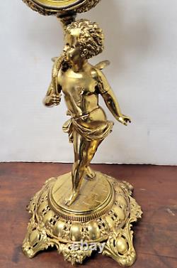 Antique Victorian Figural Cherub CIGAR LIGHTER Oil Lamp Clock Tobacconist Store