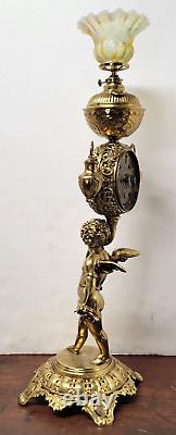 Antique Victorian Figural Cherub CIGAR LIGHTER Oil Lamp Clock Tobacconist Store