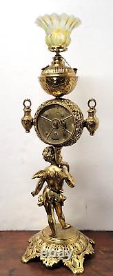 Antique Victorian Figural Cherub CIGAR LIGHTER Oil Lamp Clock Tobacconist Store