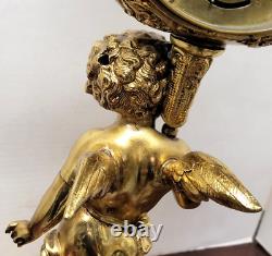 Antique Victorian Figural Cherub CIGAR LIGHTER Oil Lamp Clock Tobacconist Store