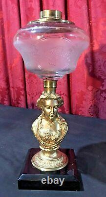 Antique Victorian Figural Maiden Kero / Oil Lamp