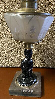 Antique Victorian Figural Oil Lamp Climax Burner