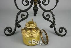 Antique Victorian Floor Lamp, Bradley & Hubbard, Brass & Wrought Iron, 19th C