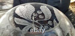 Antique Victorian Floral Glass Acid Etched Globe ball Oil Lamp Shade 4 ins Clear