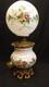 Antique Victorian GWTW Oil Lamp Roses Milk Glass Parlor Table Lamp R. G. CO. 5