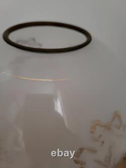 Antique Victorian Glass Dragon Ball Shade Globe GWTW Banquet Oil Kerosene Lamp