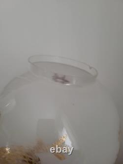 Antique Victorian Glass Dragon Ball Shade Globe GWTW Banquet Oil Kerosene Lamp