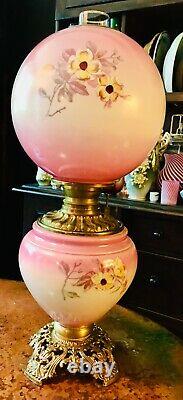 Antique Victorian Gone With The Wind Oil Lamp (gwtw Parlor Lamp)