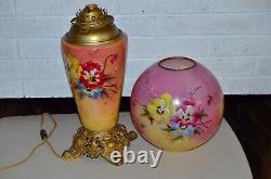 Antique/Victorian Gone w the Wind Hurricane Oil Lamp Converted/Electric Lamp