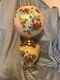 Antique Victorian Gone with the Wind Oil Lamp Hand Painted Roses Fostoria