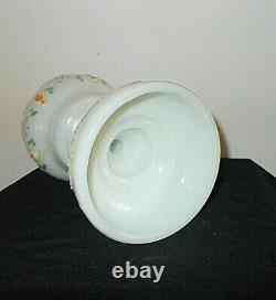 Antique Victorian HP Embossed Milk Glass Oil Lamp Northwood Glass Cocomplete