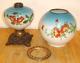 Antique Victorian Hand Painted GWTW Oil Lamp Font & Globe (No Burner or Chimney)