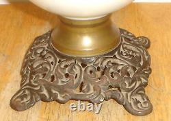 Antique Victorian Hand Painted GWTW Oil Lamp Font & Globe (No Burner or Chimney)