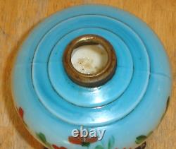 Antique Victorian Hand Painted GWTW Oil Lamp Font & Globe (No Burner or Chimney)