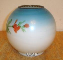 Antique Victorian Hand Painted GWTW Oil Lamp Font & Globe (No Burner or Chimney)