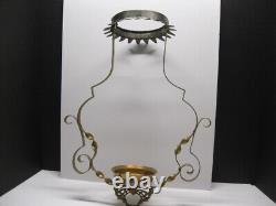 Antique Victorian Hanging Oil Parlor/Library lamp Pat'd Aug 23, 1892