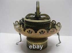 Antique Victorian Hanging Oil Parlor/Library lamp Pat'd Aug 23, 1892