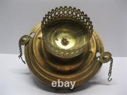 Antique Victorian Hanging Oil Parlor/Library lamp Pat'd Aug 23, 1892