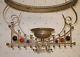 Antique Victorian Jeweled Library Hanging Oil Lamp Frame Brass Parts