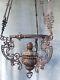 Antique Victorian Large Ornate Library Oil Lamp Chandelier