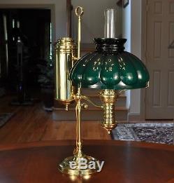 Antique Victorian Manhattan Brass Large Mammoth Student Lamp Brass Desk Lamp