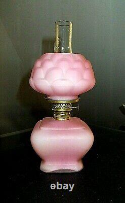 Antique Victorian Miniature Pink Cased Artichoke Oil Lampconsolidated Glass Co